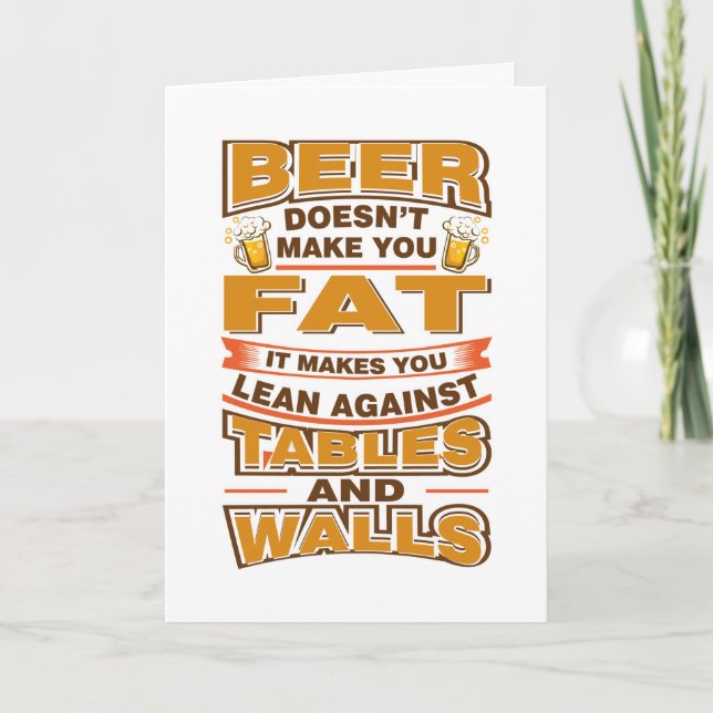Tarjeta La cerveza no te hace gordo el día del padre (Anverso)
