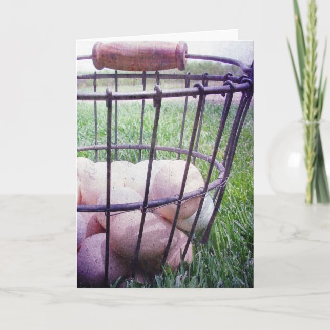 Tarjeta La cesta de huevos saluda todas las ocasiones (Anverso)