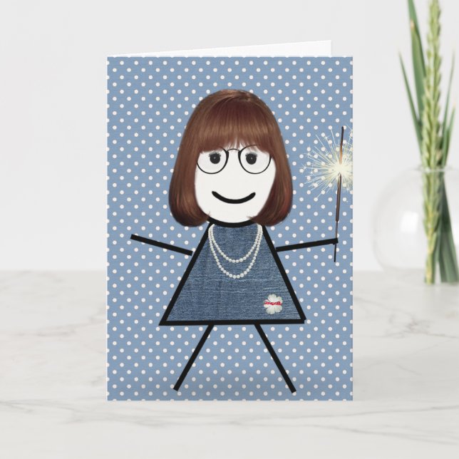 Tarjeta La chica del Día de la Madre con Sparkler (Anverso)