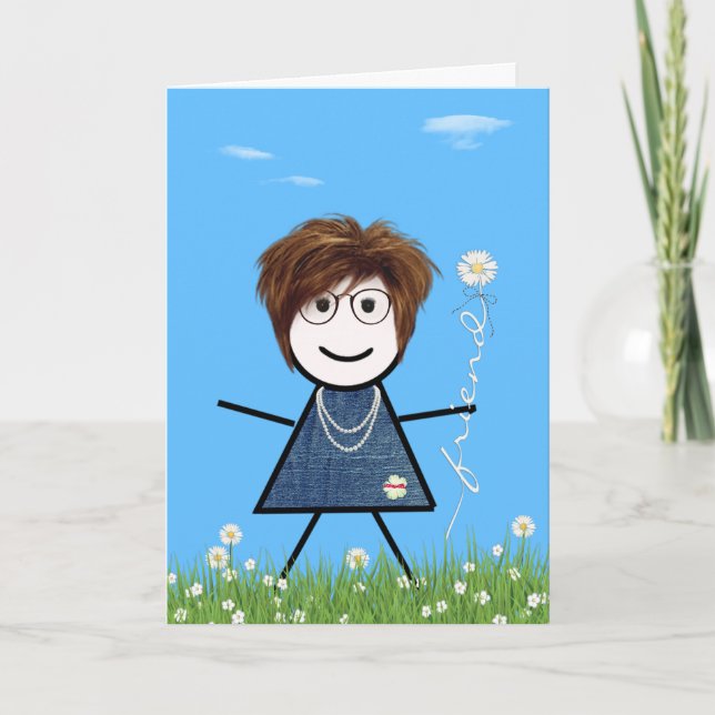 Tarjeta La chica del Día de la Madre con un amigo martirit (Anverso)
