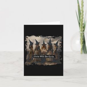 Tarjeta La chica será brujas brujas temporada espeluznante