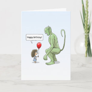 Tarjeta La chica y el gran duende verde