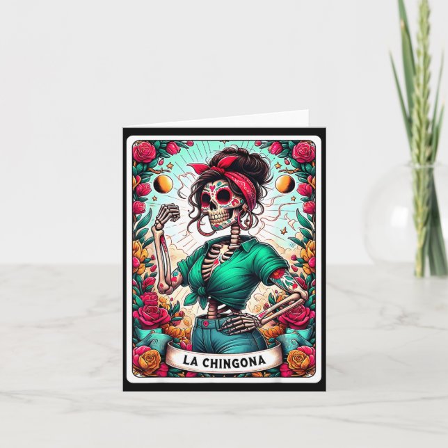 Tarjeta La Chingona Tarot Carta Día De Los Muertos Dia De  (Anverso)
