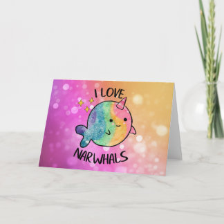Tarjeta La chispa arcoiris que amo las ballenas