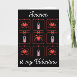 Tarjeta La ciencia es mi San Valentín Química Átomo Tubo d