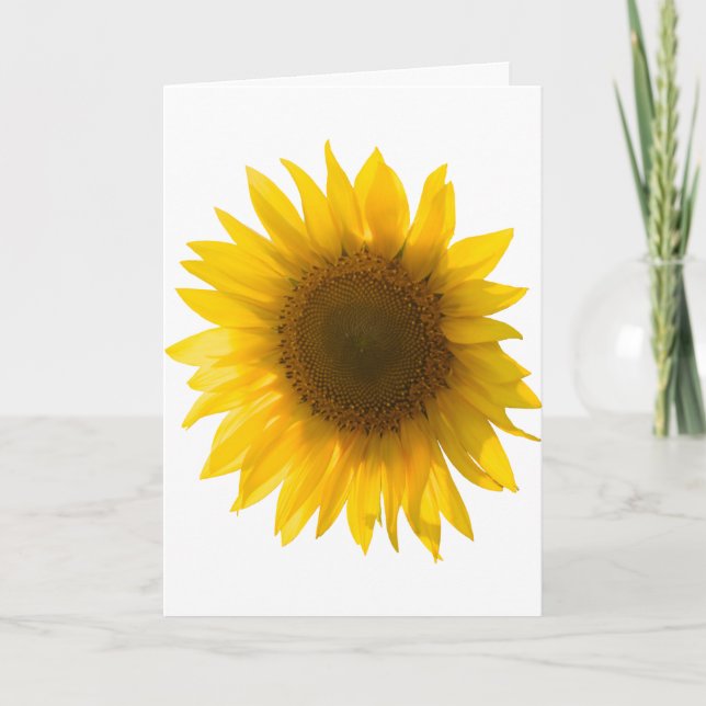 Tarjeta La cita "flores del girasol es felicidad " (Anverso)