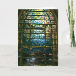 Tarjeta La Ciudad Sagrada Vidrio emplomado de Tiffany Tarj