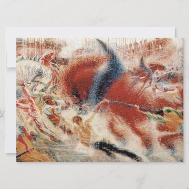 Tarjeta La ciudad se levanta (por Umberto Boccioni) (Anverso)