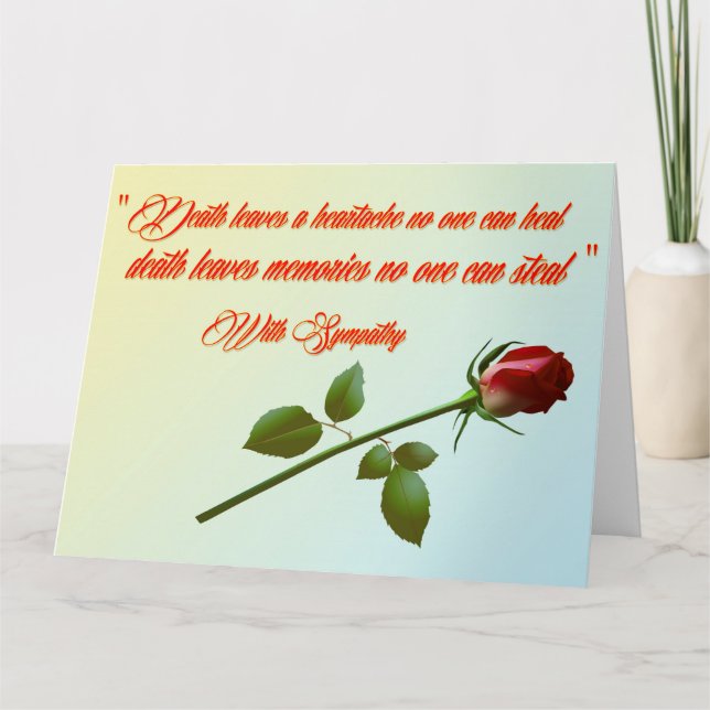 Tarjeta La condolencia más profunda (Anverso)