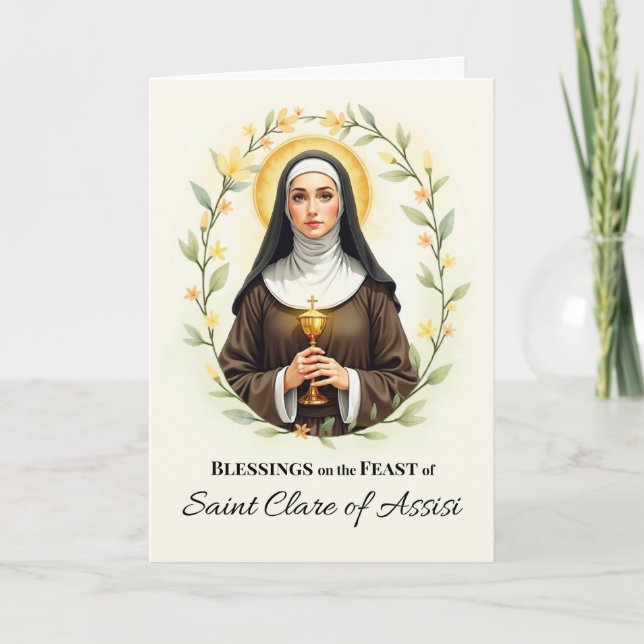 Tarjeta La corona de San Clare del Día de la Fiesta de Así (Anverso)
