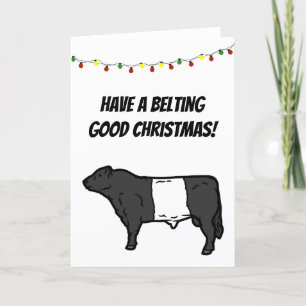 Tarjeta La correa de los buenos Navidades para la vaca de