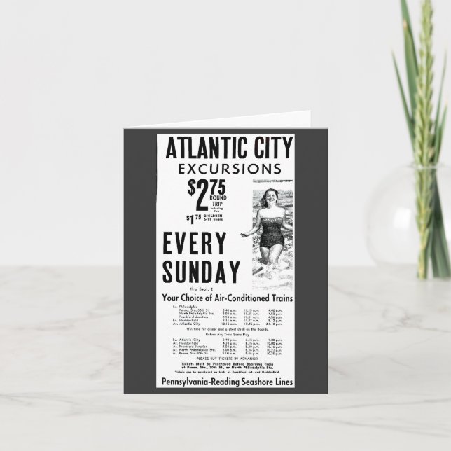 Tarjeta La costa de la lectura de Pennsylvania alinea la (Anverso)