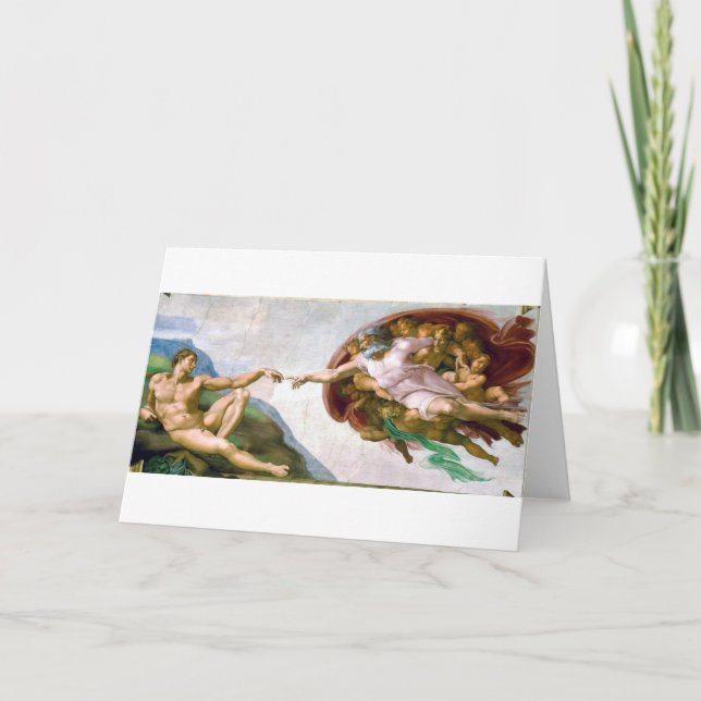 Tarjeta La creación de Adam, Miguel Ángel, 1508-1512 (Anverso)