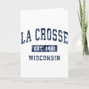 Tarjeta La Crosse Wisconsin Wi Vintage Deportes Establecid
