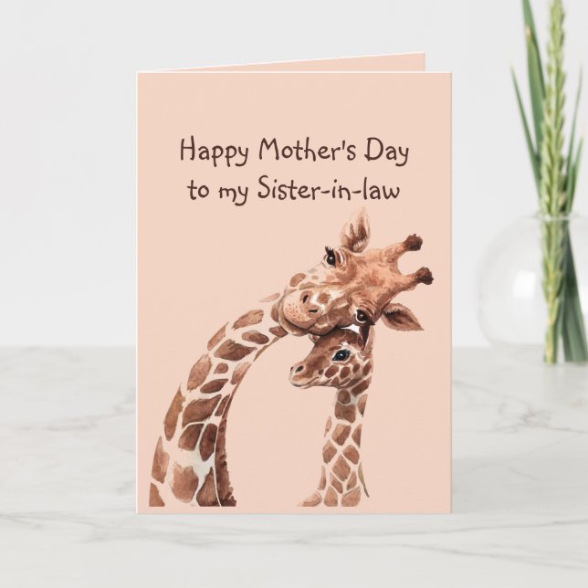 Tarjeta La cuñada de la cuñada de la Madre Giraffe Animal (Anverso)