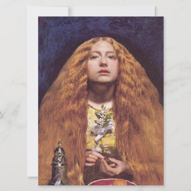 Tarjeta La dama de honor (por John Everett Millais) (Anverso)