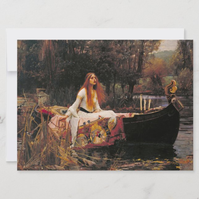 Tarjeta La dama de Shalott (Belleza medieval) (Anverso)