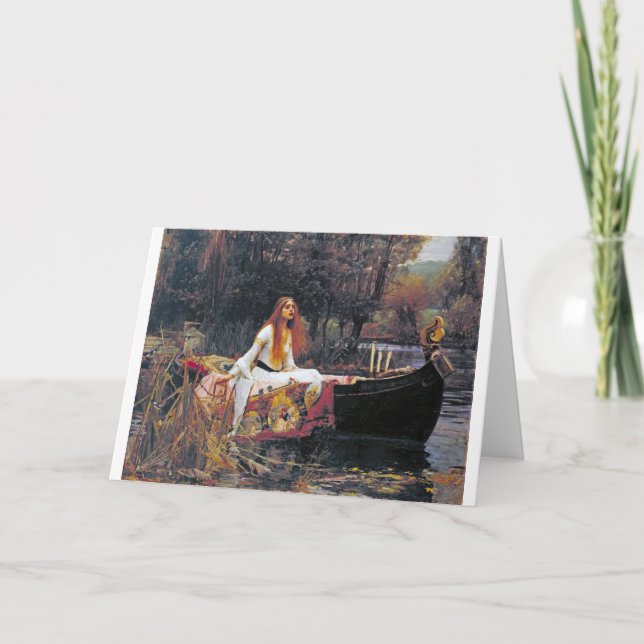 Tarjeta La dama de Shalott, John William Waterhouse (Anverso)