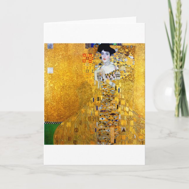 Tarjeta La Dama del Oro, Gustav Klimt (Anverso)