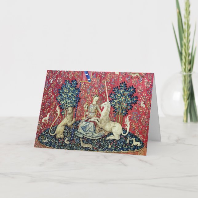 Tarjeta La dama y el unicornio, la vista (Anverso)