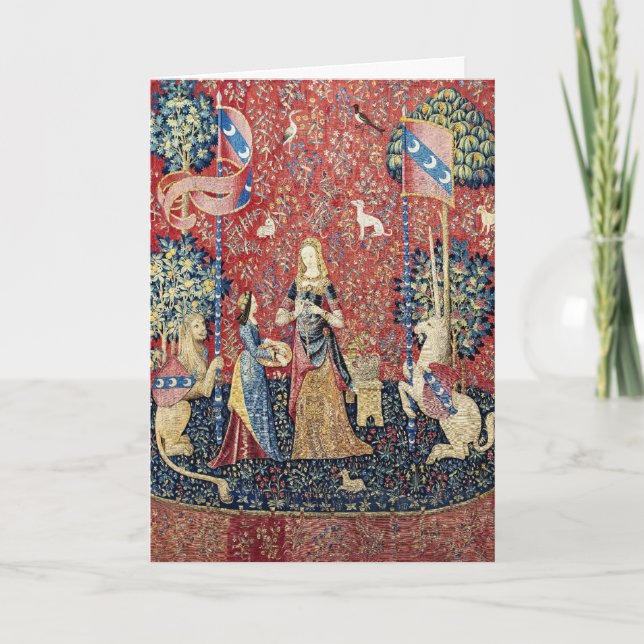 Tarjeta La dama y el unicornio, olores (Anverso)