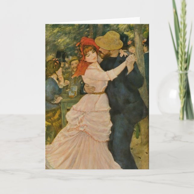 Tarjeta La danza de Pierre-Auguste Renoir en Bougival (Anverso)