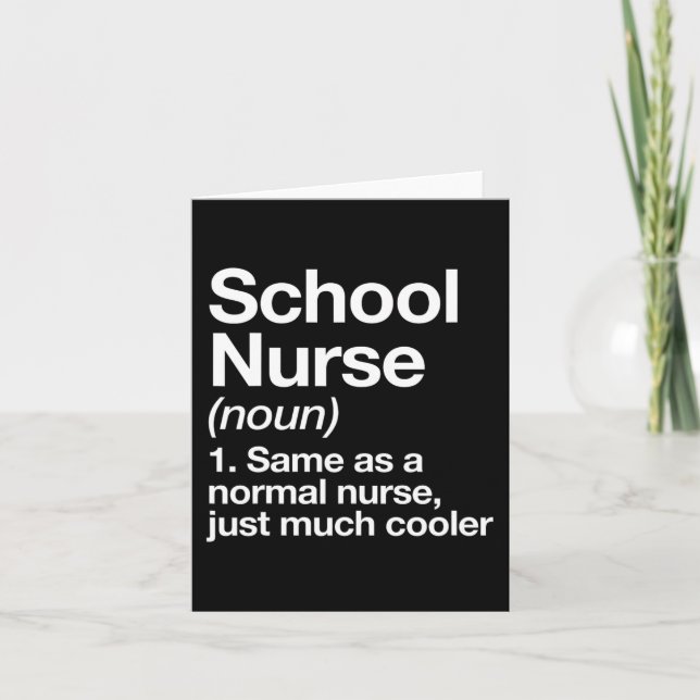 Tarjeta La Definición De Enfermería Es Graciosa De Volver  (Anverso)