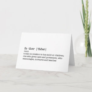 Tarjeta La definición de un padre; el mejor papá del mundo