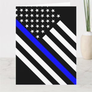 Tarjeta La delgada línea azul bandera de Estados Unidos en