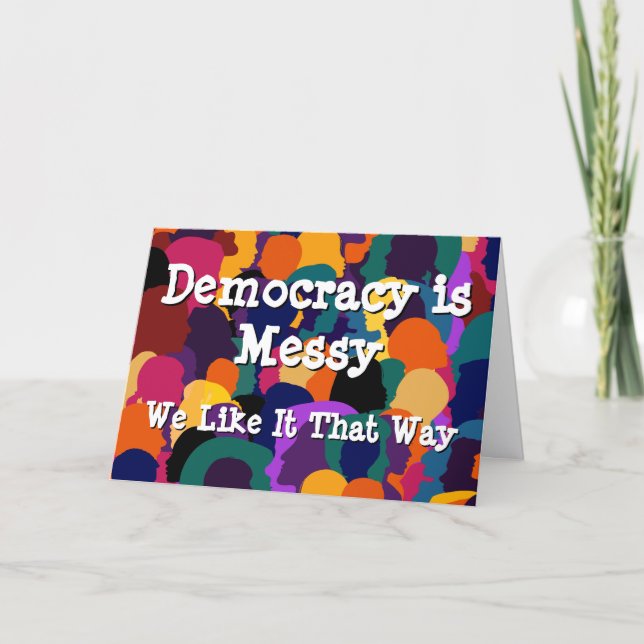 Tarjeta La democracia es desordenada  (Anverso)