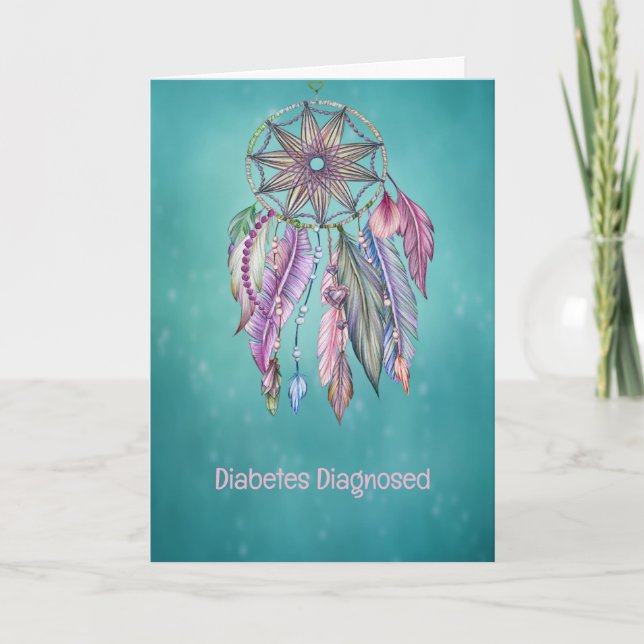 Tarjeta La diabetes se lleva bien con Dreamcatcher (Anverso)