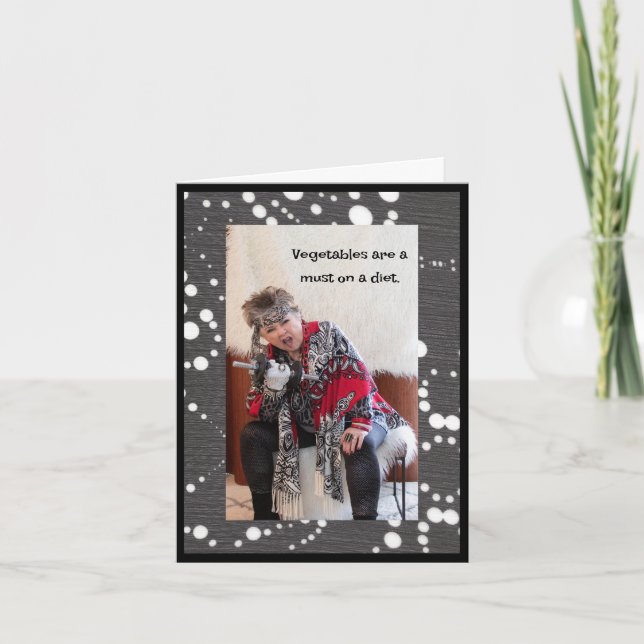 Tarjeta La dieta humorística de las verduras (Anverso)