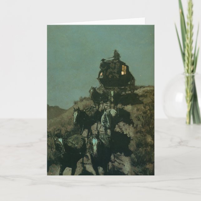 Tarjeta La diligencia vieja de Remington de los llanos (Anverso)