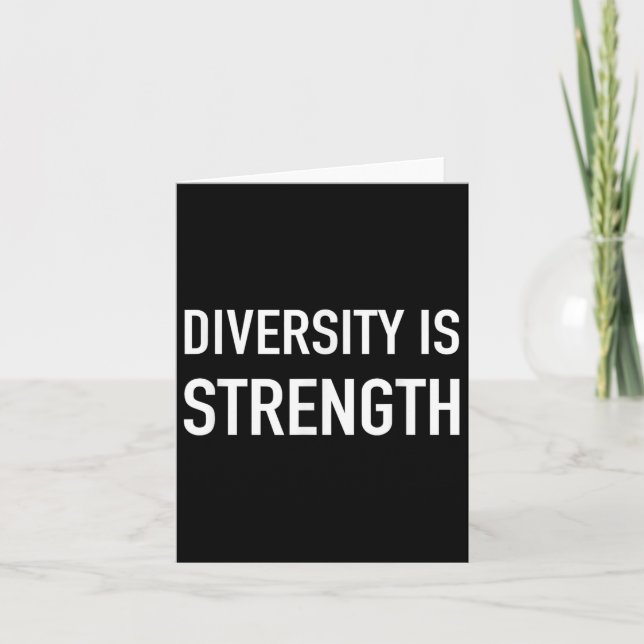 Tarjeta La diversidad es fuerza - Frase popular de moda (Anverso)