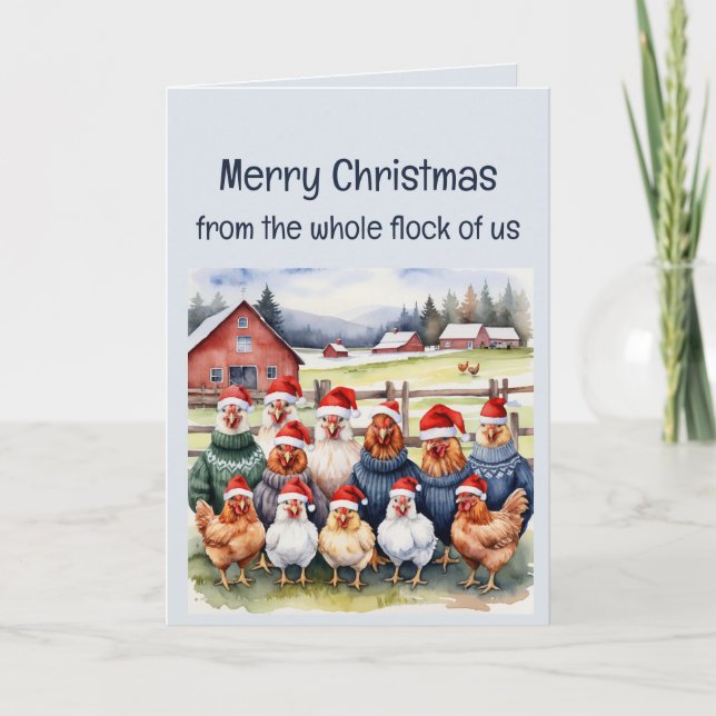 Tarjeta La divertida bandada de Navidades del grupo de pol (Anverso)