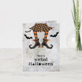 Tarjeta La divertida bruja de las piernas malvada Hallowee