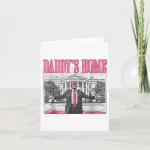 Tarjeta La divertida casa de Daddys Trump Pink 2024 lleva