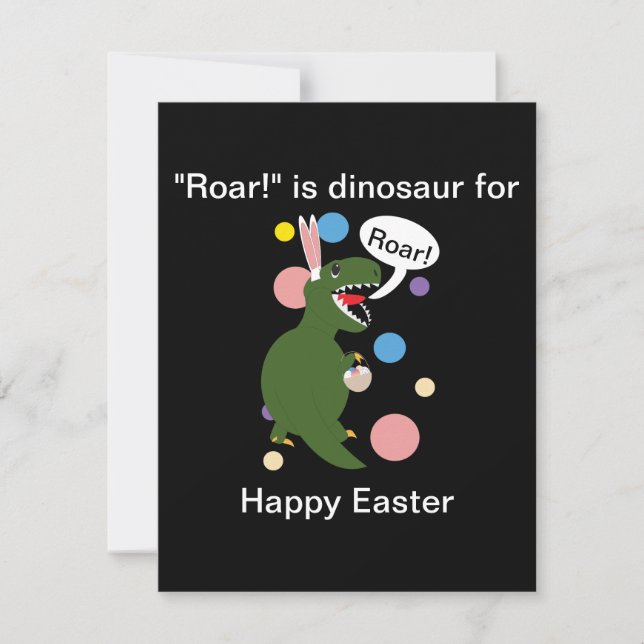 Tarjeta La divertida cola de dinosaurios de Pascua Persona (Anverso)