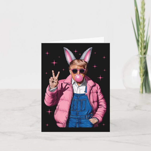 Tarjeta La divertida Coquette de Pascua Trump Bunny está c (Anverso)