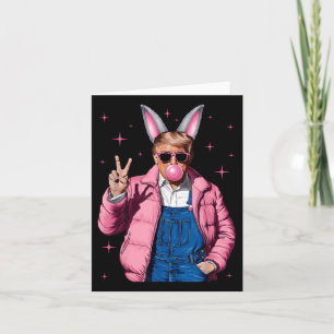 Tarjeta La divertida Coquette de Pascua Trump Bunny está c