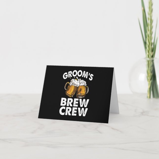 Tarjeta La divertida fiesta de graduados de Groom Brew Cre (Anverso)