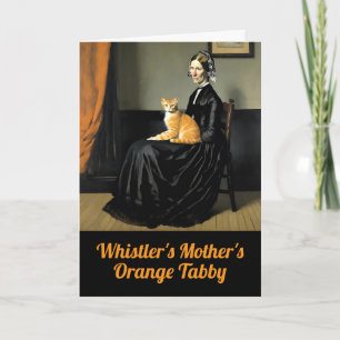 Tarjeta La divertida gata naranja de la madre de Whistler
