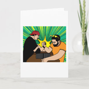 Tarjeta La divertida lucha armada colorida