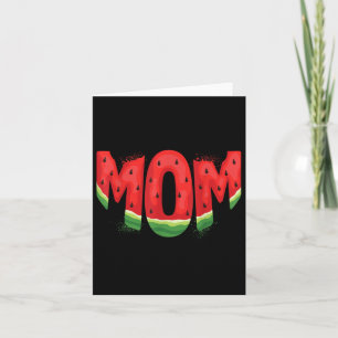 Tarjeta La divertida mamá Watermelon Summer Fruit Family c