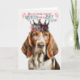 Tarjeta La divertida Reina de Perro del Estanque de Basset