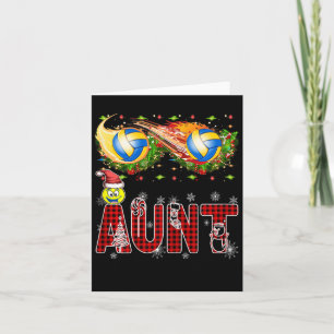 Tarjeta La divertida tía de voleibol Tinsel Navidad Mejor 