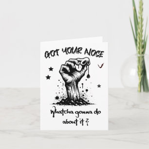 Tarjeta La divertida Zombie de Halloween tiene tu nariz