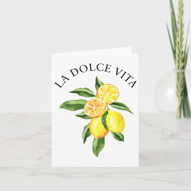 Tarjeta La Dolce Vita Lemon Italiano Limoncello Amal (Anverso)