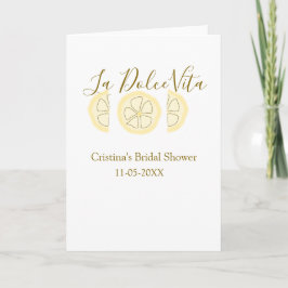 Tarjeta La Dolce Vita yellow lemon bridal shower pastel bo