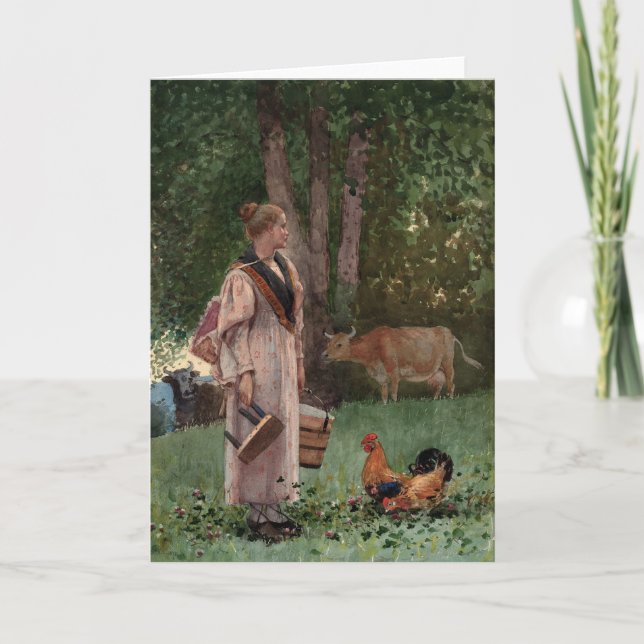 Tarjeta La doncella lechera | Winslow Homer (Anverso)